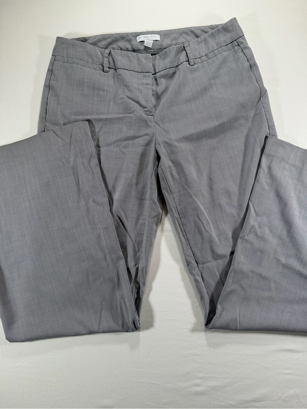 New York & Company Light Gray Straight-Leg Dress Pants